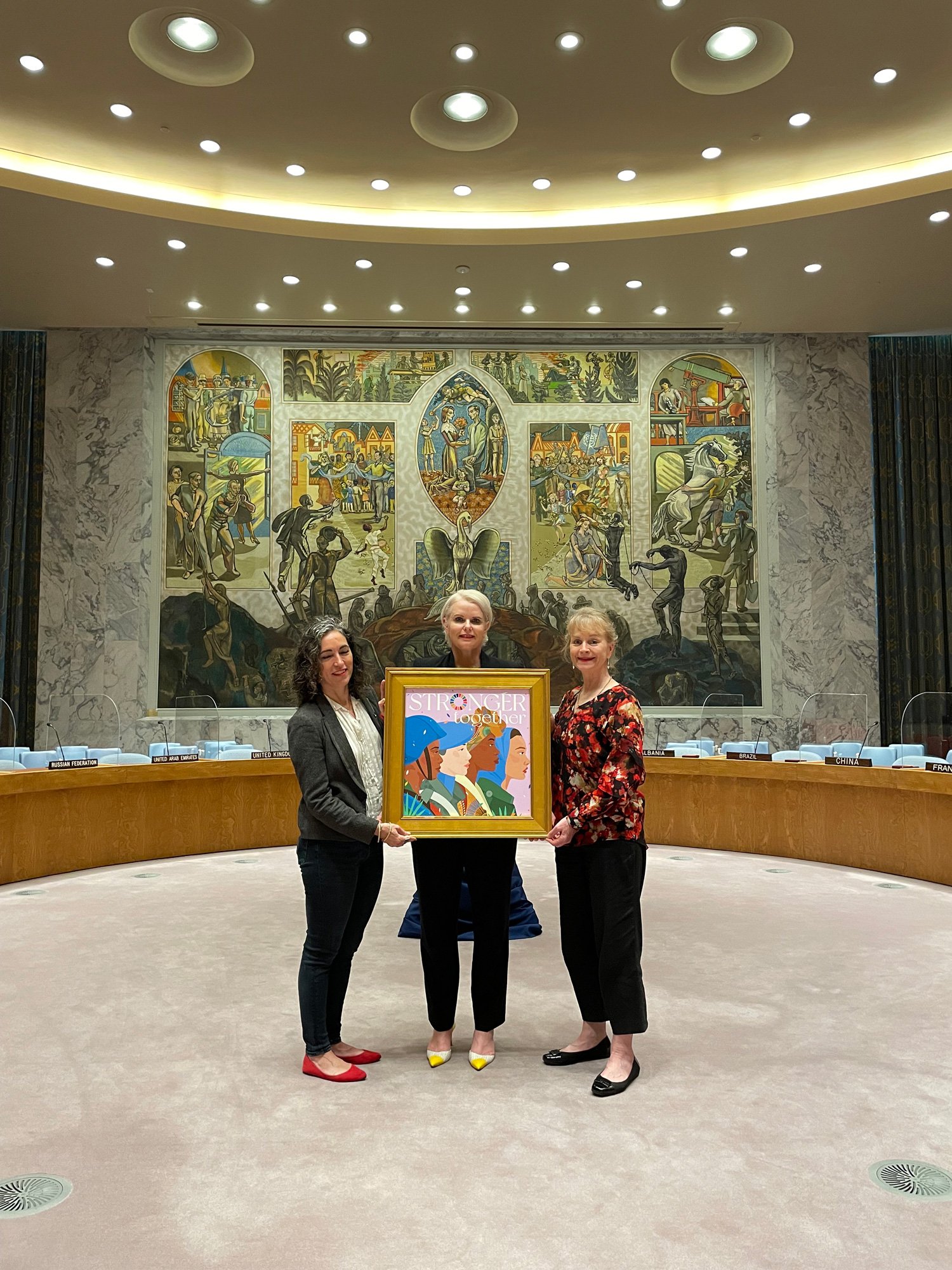 Boss Beauties installation at the United Nations
