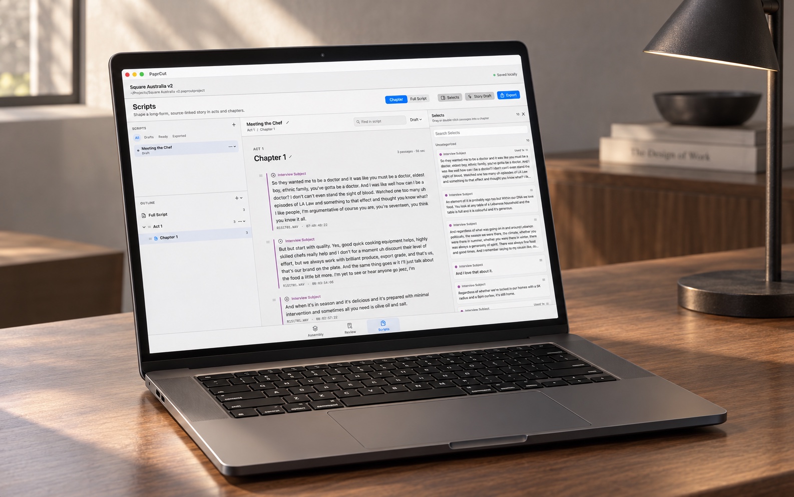PaprCut editing interface on a laptop